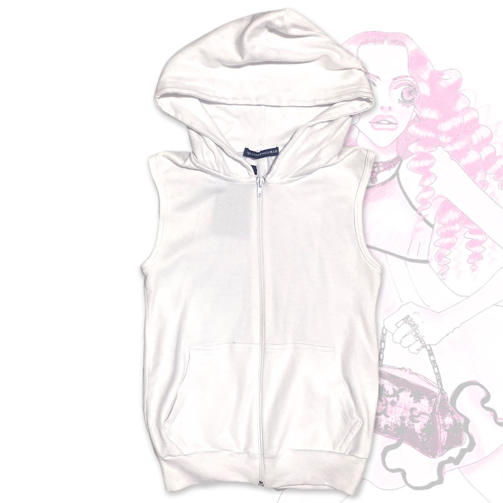 Brandy Melville Zip Up Sleeveless Hoodie (NWT)